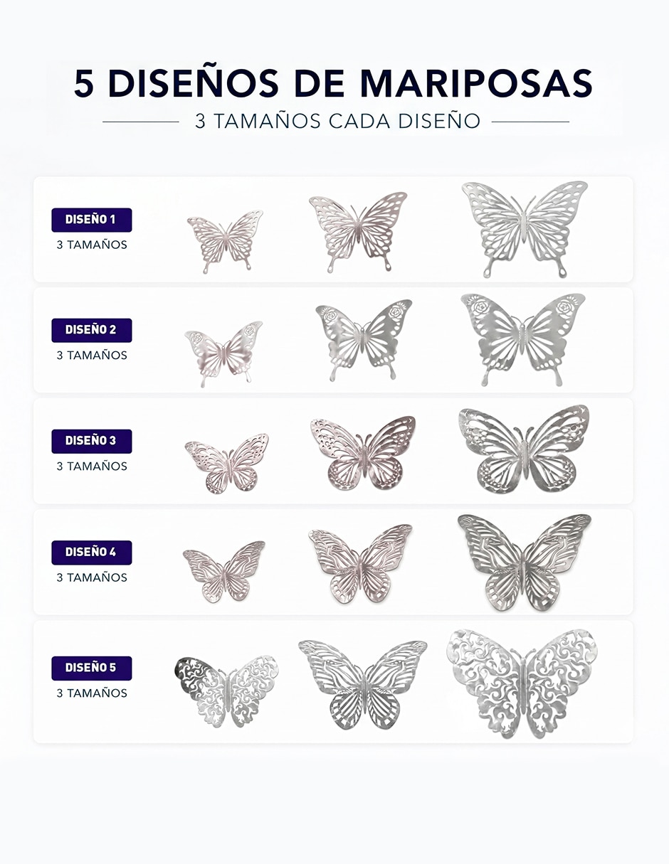 Figura decorativa de mariposa Bluelander 72 Mariposas Decorativas 3D